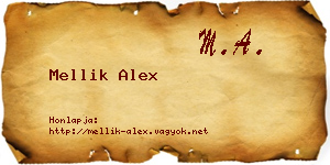 Mellik Alex névjegykártya